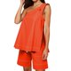 thumbnail image 1 of Conjunto de dos piezas con un solo hombro para mujer: top con cintura elástica y pantalones cortos para vacaciones o yoga, 1 of 8