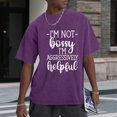 thumbnail image 3 of Ankishi Retro T Shirts for Men Crew Neck I'm Not Bossy I'm Aggressively Helpful Funny Saying T-Shirt for Streetwear, 3 of 6