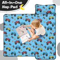 thumbnail image 4 of Monster Cartoon Truck Blue Pattern Teens Toddler Nap Mat with Pillow, Sleeping Mat Bag for Preschool Daycare 50"x20", 4 of 6