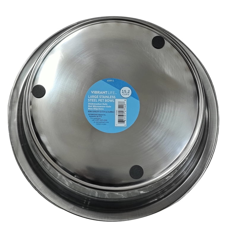 Vibrant Life Stainless Steel Dog Bowl Large fl oz Capacity
