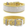 thumbnail image 1 of Collar reflexivo ajustable durable del animal doméstico del collar de perro grande del diamante artificial del cuero brillante del terciopelo, 1 of 5