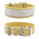 thumbnail image 1 of Collar reflexivo ajustable durable del animal doméstico del collar de perro grande del diamante artificial del cuero brillante del terciopelo, 1 of 5