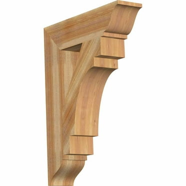 Ekena Millwork 3 1/2"W x 38"D x 38"H Merced Arts & Crafts Smooth Bracket, Western Red Cedar