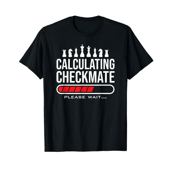 Calculating Checkmate Please Wait - Kids Mens Funny Chess T-Shirt