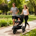 thumbnail image 2 of INFANS Jogging Stroller, Jogger Travel System with Shock Absorbing Suspension Dining Plate Cup Holder Adjustable Backrest, Lightweight Baby Strollers for Newborn, 2 of 9