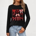 thumbnail image 4 of BLTIBY Valentine Shirts for Women Love Heart Printed Sweater Fashion Casual Crewneck Long Sleeve Pullover Sweatshirts Blouse Valentines the Day Tops Black 2 XL, 4 of 5