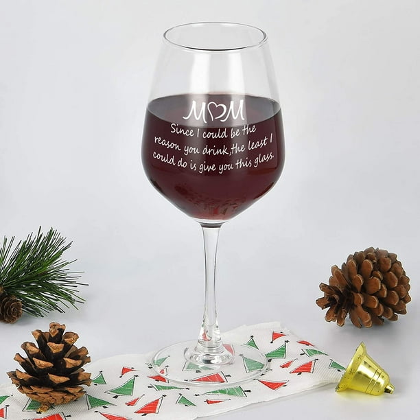Mom Reason You Drink Funny Wine Glass - Best Christmas Gifts for