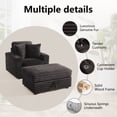 thumbnail image 3 of DREAMISDEA Oversized Accent Chair with Storage Ottoman & Cup Holder, Faux Fur Upholstered Sofa Bed Indoor Chaise Lounge Chair for Living Room, Comfy Large Arm Chair Reading Seat - Chocolate, 3 of 6