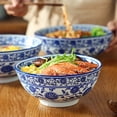 thumbnail image 5 of CHUNTIAN Ceramic Bowl Korean Blue and White Porcelain Tableware Large Noodle Bowl Japanese Retro Soup Bowl Home Kitchen Supplies, 5 of 6