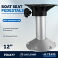 thumbnail image 3 of Boat Seat Pedestals, Pedestal Boat Seat Base, Fixed Height 12 Inches, 360 Degree Seat Base Rotation, Premium Marine-Grade Aluminum with E-coating Finish, Pontoon Fishing Boat - FO4477, 3 of 9