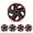 16-2-Black & Red, variant on 14" Hubcaps Universal Wheel Rim Covers Snap On installation, [Only Fit Iron Hub & Steel Wheel] Heavy Duty PP Material (14 Inch Set of 4, Black Lacquer & Silver Lacquer)