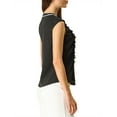 thumbnail image 5 of MODA NOVA Juniors Tie Neck Cap Sleeve Button Down Ruffle Summer Shirts, 5 of 6
