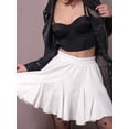 thumbnail image 4 of Women'S Pleated - Skirt Basic Casual High Waisted - Flared Mini - Skirts White S, 4 of 8