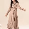 thumbnail image 2 of KyCheLot Womens Bathrobe with Belt Elegant Flannel Soft Warm Lightweight Home Long Robe for Women Winter, 2 of 6