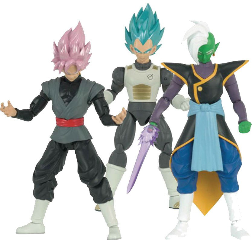 Dragon Stars Series 4 Action Figure Set ~ Rose Goku Zamasu & SSGSS Blue Vegeta
