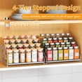 thumbnail image 3 of 4 Tier Spice Rack Organizer, Spice Organization for Cabinet,Pantry, Countertop,Tiered Spice Rack Easy Visibility,Depth Expandable Seasoning Shelf for Kitchen Cabinet Organizer,Silver,2 PACK, 3 of 8