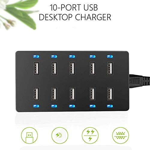 ShengLong USB Charging Station 60W 10 Port USB Charger Hub and Other USB Charging Devices Galaxy USB Charger Multi Port with Smart Detect Compatible with iPhone iPad Tablet ShengLong USB Charging Station 60W 10 Port USB Charger Hub and Other USB Charging Devices Galaxy USB Charger Multi Port with Smart Detect Compatible with iPhone iPad Tablet