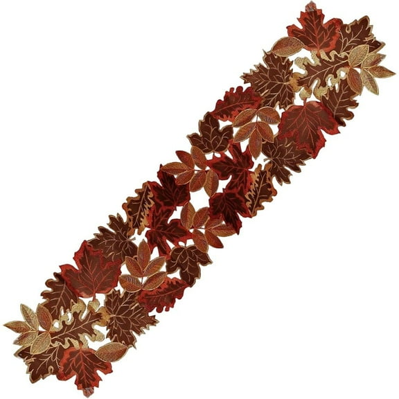 Fall Table Thanksgiving Runner, Leaves Table Runner Embroidered, Fall Decorations for Home, Thanksgiving Table Decoration Holiday Harvest Maple Leaf Runner