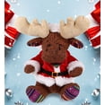 thumbnail image 4 of DolliBu Santa Funky Brown Moose Stuffed Animal Plush Toy - Super Soft Wild Animal Dress Up with Red Santa Claus Outfit, Cute Wildlife Perfect Holiday Christmas Gift - 11 Inch, 4 of 6