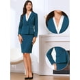 thumbnail image 2 of DARING DIVA 2Pcs Women's Business Double Breasted Blazer and Pencil Skirt M Blue, 2 of 6