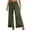 Army Green, variant on Women Solid High Waist Side Split Wide Leg Pants with Belt Bohemian Long Trousers Orange S