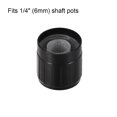thumbnail image 3 of 3 piezas de botón de potenciómetro con eje estriado de aluminio negro, diámetro de eje de 6 mm, botón rotativo de 17 mm x 17 mm para control de volumen, 3 of 3