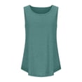 thumbnail image 5 of Alun Womens Tank Tops Summer Plus Size Loose Pure Color Sleeveless Tops Scoop Neck Curved Hem Casual Flowy Comfortable Cami for Workout and Leisure Green XL, 5 of 6