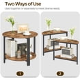 thumbnail image 4 of End Tables Set of 2 - Half Round Design with Shelves - Rustic Industrial Style, 4 of 9