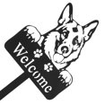 thumbnail image 2 of HEALEEP German Shepherd Garden Statue Dog Shape Outdoor Ornament 1Set, 2 of 7