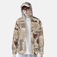 thumbnail image 3 of Picia Abstract Coffee Pattern With Letters Women's Men's UPF 50+ Sun Protection Hoodie Shirt Long Sleeve SPF Fishing Outdoor UV Hiking Lightweight Shirts-Small, 3 of 9