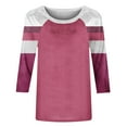 thumbnail image 4 of Fanxing Raglan Sleeve Tshirts for Women 3/4 Sleeve Shirts Summer Tops Crewneck Baseball Tees Shirt Multicolor,S, 4 of 7