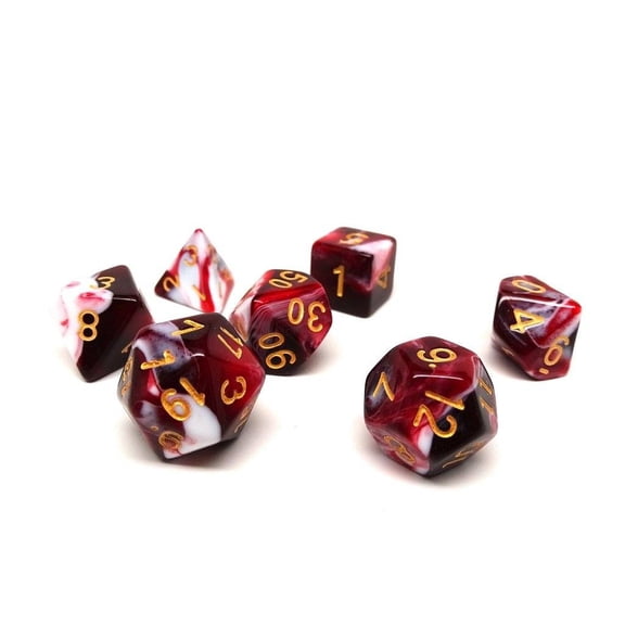 Black Cherry Swirl Dice Collection - 7 Piece Set