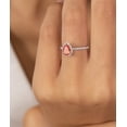 thumbnail image 3 of Orange Sapphire Ring, Halo Engagement Ring, 14k White Solid Gold Sapphire Ring, Teardrop Proposal Ring, Vintage Style Ring, Anniversary Gift for Her, 3 of 3
