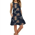 thumbnail image 1 of Women's Sleeveless Pockets Casual Swing T-Shirt Dresses, 1 of 1