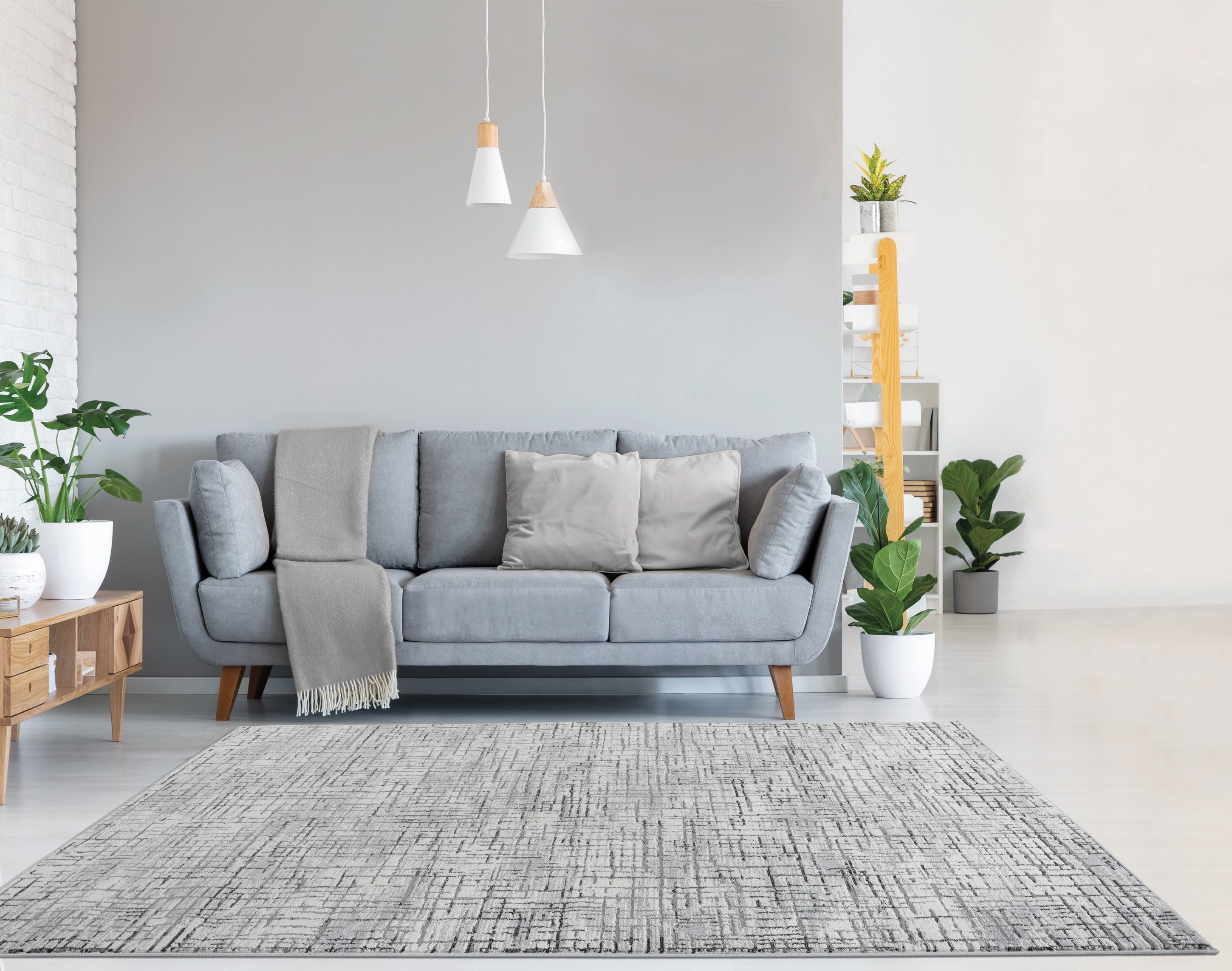 United Weavers Dawson Ripley Modern Abstract Runner Rug, Grey, 2'7" x 7'4"