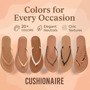 Cushionaire Cora Flip Flops for Women | Vacation Beach Essentials | Women's Casual Thong Sandals with Wide Widths Available