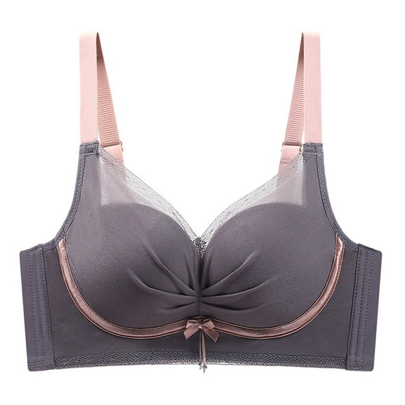 AherBiu Everyday Bras for Women Buckle Closure Push-Up Bralettes Wireless Bra with Adjustable Strap