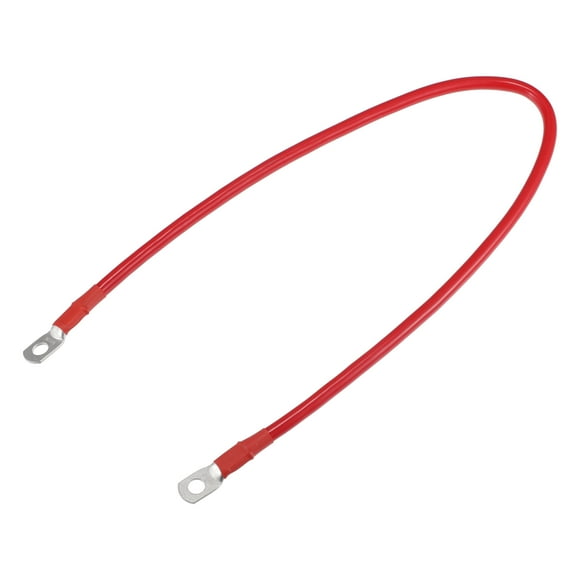 Unique Bargains 6 AWG Battery Cable 60cm 2FT 6 AWG Gauge Car Battery Inverter Cable with 5/16 Inch Lugs Pure Copper Red