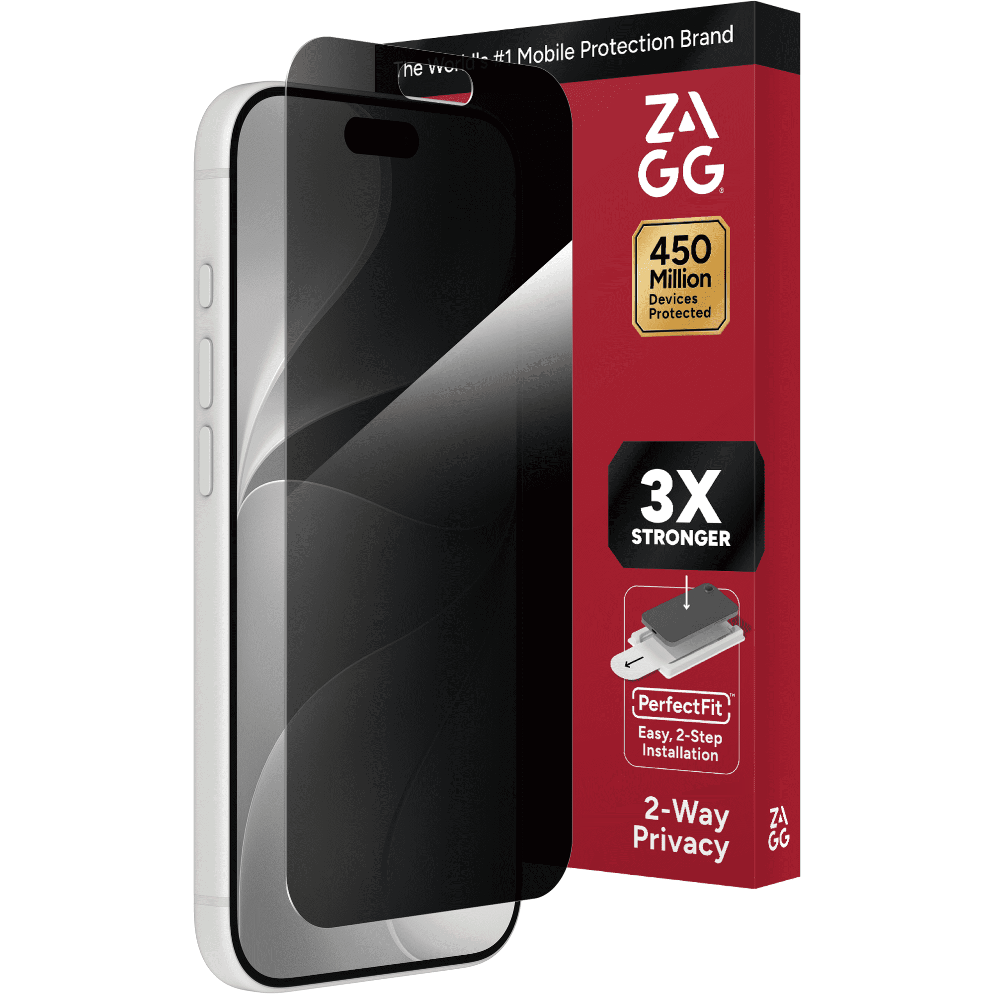 ZAGG InvisibleShield – Apple iPhone 18 Pro Glass Shield Privacy Screen Protector, PerfectFit™ Installation, 3x Stronger Glass, Impact & Scratch Protection