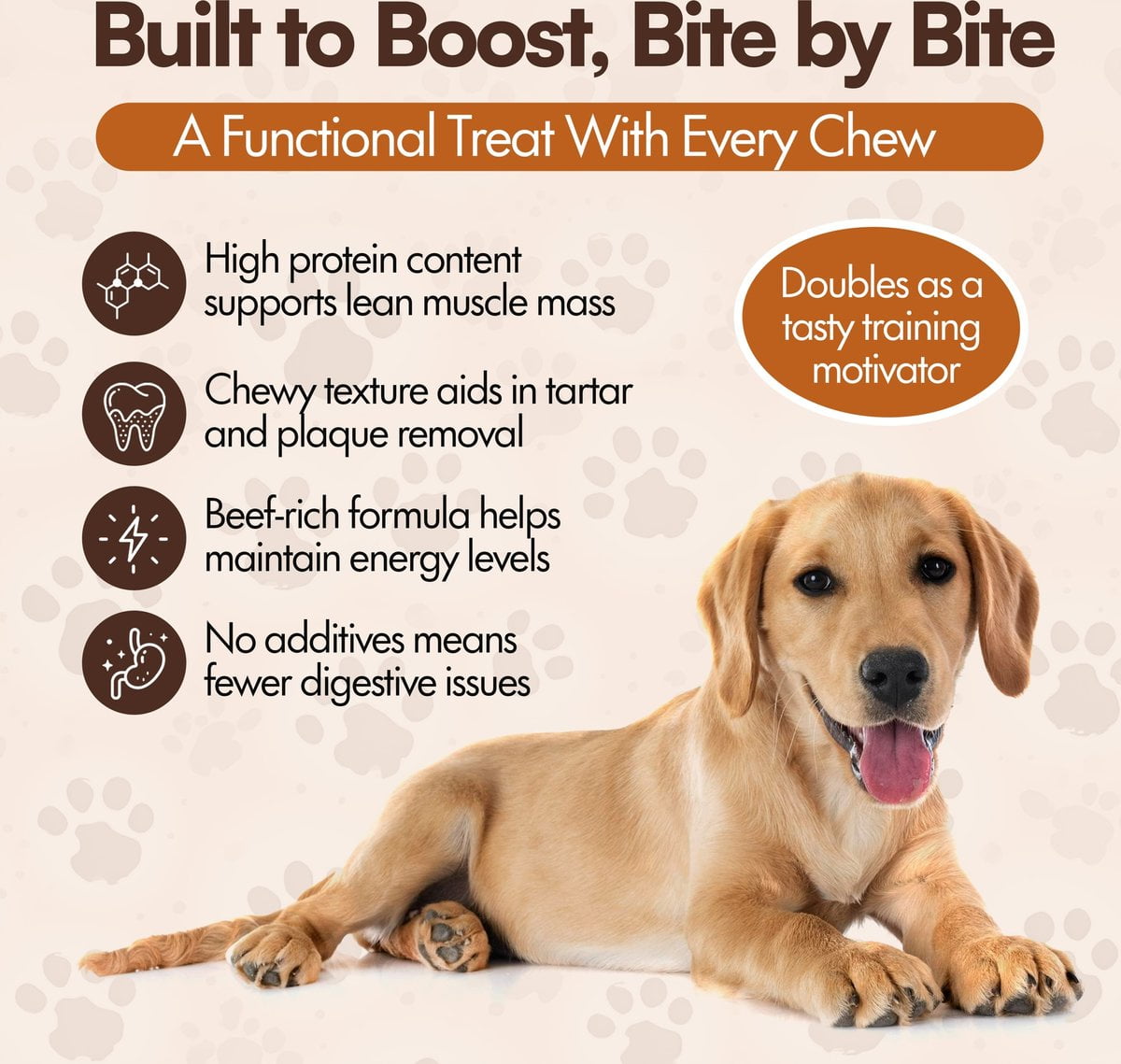 The Treat Shack Bully Stick Burger Soft And Chewy Beef Dog Chew Treat, 24CT