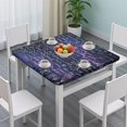 thumbnail image 3 of Math Equations Geometry Shapes Purple Pattern Square Fitted Tablecloth with Elastic Edge,Square Table Cover,Washable Elastic Table Cover for Home Kitchen Party Decor 34"x34", 3 of 6