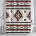 thumbnail image 3 of Red Grey Shower Curtain for Bathroom Decor, Southwestern Native Aztec Ethnic Style Geometric Waterproof Fabric Shower Curtain, 48"x72" Set with 12 Hooks, 3 of 9