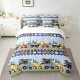 thumbnail image 2 of Homewish Car Theme 7-Piece Twin Bedding Sets For Teens Boys Girls,Cartoon Truck Bedding Comforter Set,Construction Vehicles Breathable Sheet Sets,Microfiber Bedroom Decor,Reversible, 2 of 8
