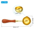 thumbnail image 2 of Uxcell 3.7" Wax Seal Spoon, Wax Sealing Melting Spoon Brass Vintage Wooden Handle for Wax Seal, Golden Open Mouth, 2 of 7