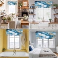 thumbnail image 5 of Abstract Marble Texture Valance Curtain Blue Shinny Gold White Gradient Art Window Valances Rod Pocket Short Curtains Window Treatments for Kitchen Bedroom Bathroom Laundry 42" x 12", 5 of 9