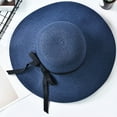 thumbnail image 3 of MESSUEN Beach Hats for Women Straw Hat Wide Brim Hats for Women Wide Cap Hat Ladies Floppy Beach Brim Sun Foldable Baseball Caps Straw Beach Hat Sun Hats for Women Uv Protection Navy One Size, 3 of 4