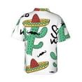 thumbnail image 3 of Cactus Stay Wild Hawaiian Shirts For Men, Summer Short-Sleeve Relaxed-Fit Button-Down Shirts Medium, 3 of 9