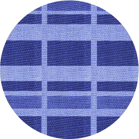 Ahgly Company Machine Washable Indoor Round Transitional Sky Blue Area Rugs, 3' Round