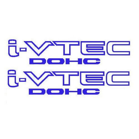2x Blue i-VTEC DOHC Vinyl Decal Stickers Emblem Honda Acura ivtec