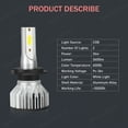 thumbnail image 4 of For Lincoln Town Car 2003-2011 Combo 9005 H7 LED Headlight Bulbs High/Low Beam, 4 of 12